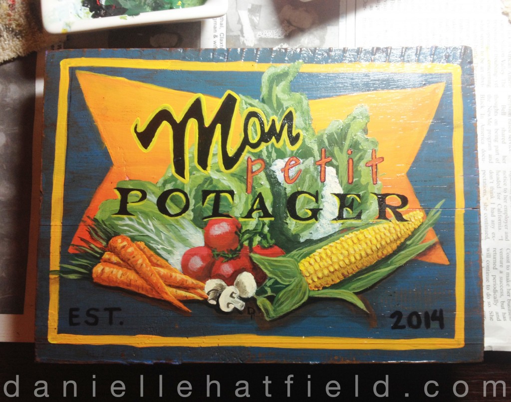 Mon Petit Potager Hand Painted Sign