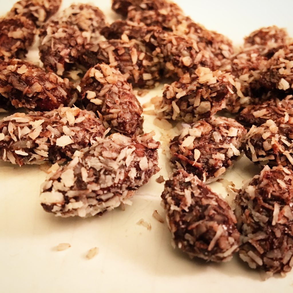 Chocolate and coconut covered toasted almonds