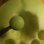 A one inch mellon baller is perfect for making "olives"